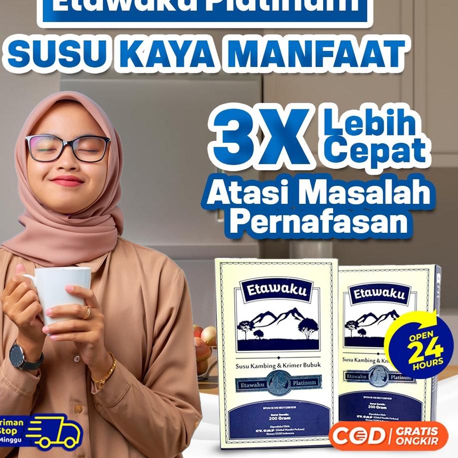 

Terbaru | KBM|Susu Etawaku Platinum - 3x Lebih Ampuh Atasi Masalah Pernafasan Asma Buang Detox Dalam Tubuh Susu Kambing Etawa Asli Original Provit & Krimer Bubuk Solusi Atasi Masalah Pernapasan / Asma / Kolesterol Tinggi