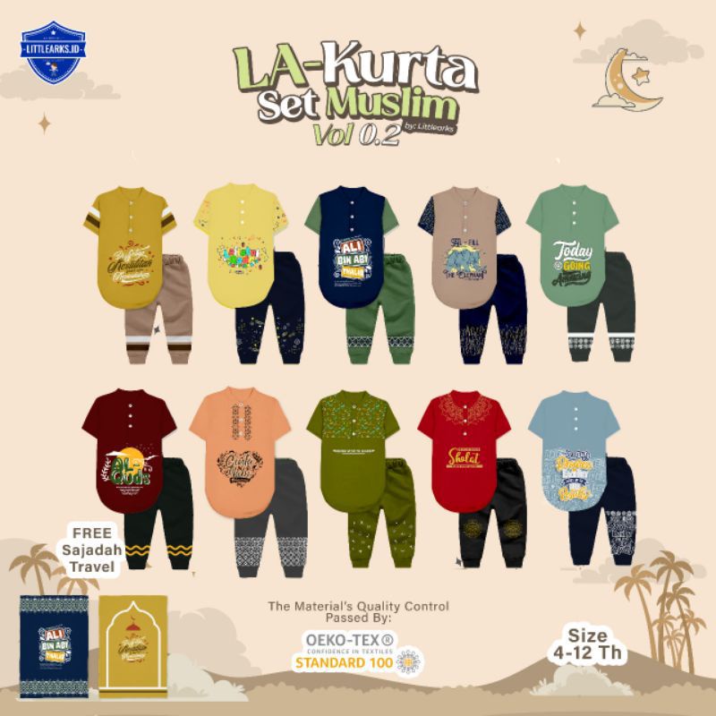 LA Kurta Set Muslim | Littlearks | Setelan Koko Kaos Anak Volume 2