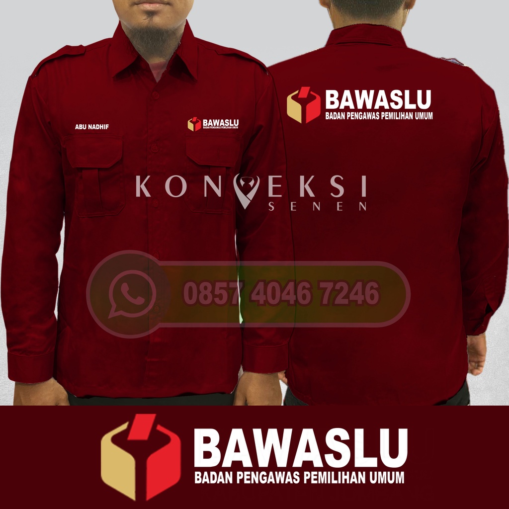 kemeja Bawaslu baju Bawaslu seragam Bawaslu baju kerja Bawaslu kemeja panwaslu baju panwaslu seragam panwaslu full bordir