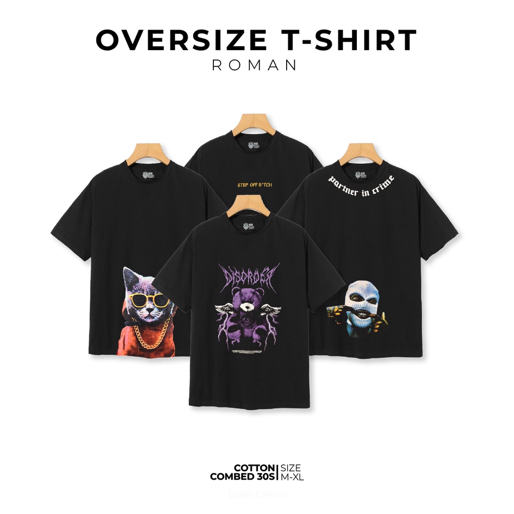 Kaos Oversize Distro Pria Wanita | Oversize T-Shirt Roman Series - Rassel Official