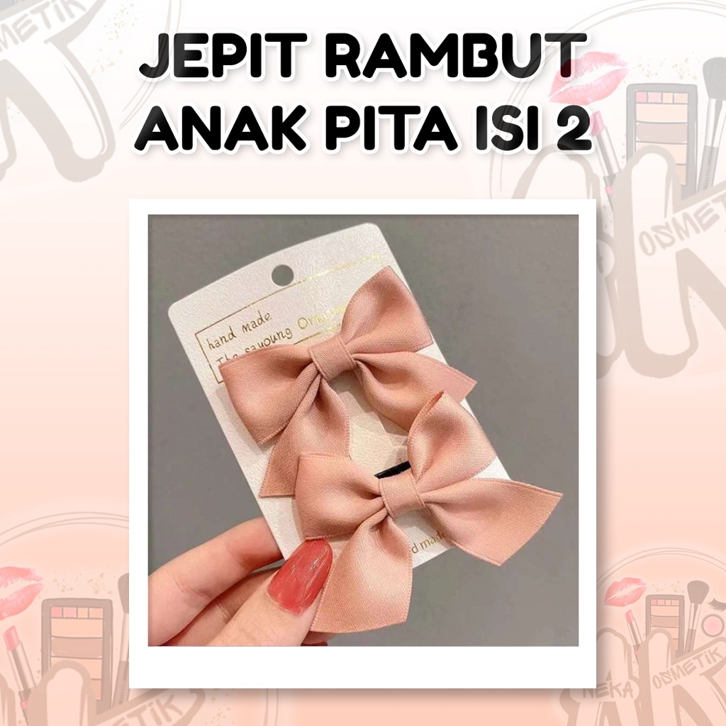 JEPIT RAMBUT ANAK PEREMPUAN JEPITAN AKSESORIS RAMBUT MOTIF PITA ISI 2 PC