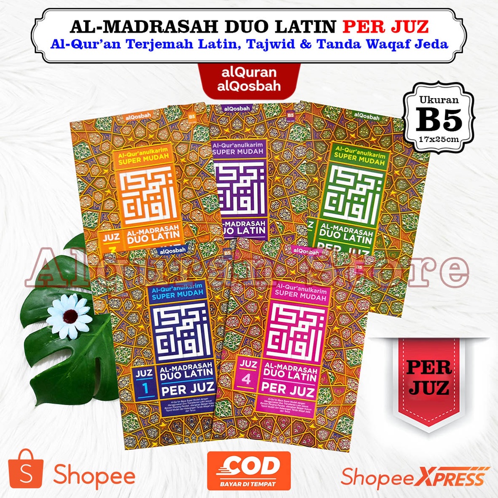 ORIGINAL Mushaf Alquran Almadrasah Duo Latin Per Juz B5 Besar Jumbo Quran Hapalan Terjemahan Transli