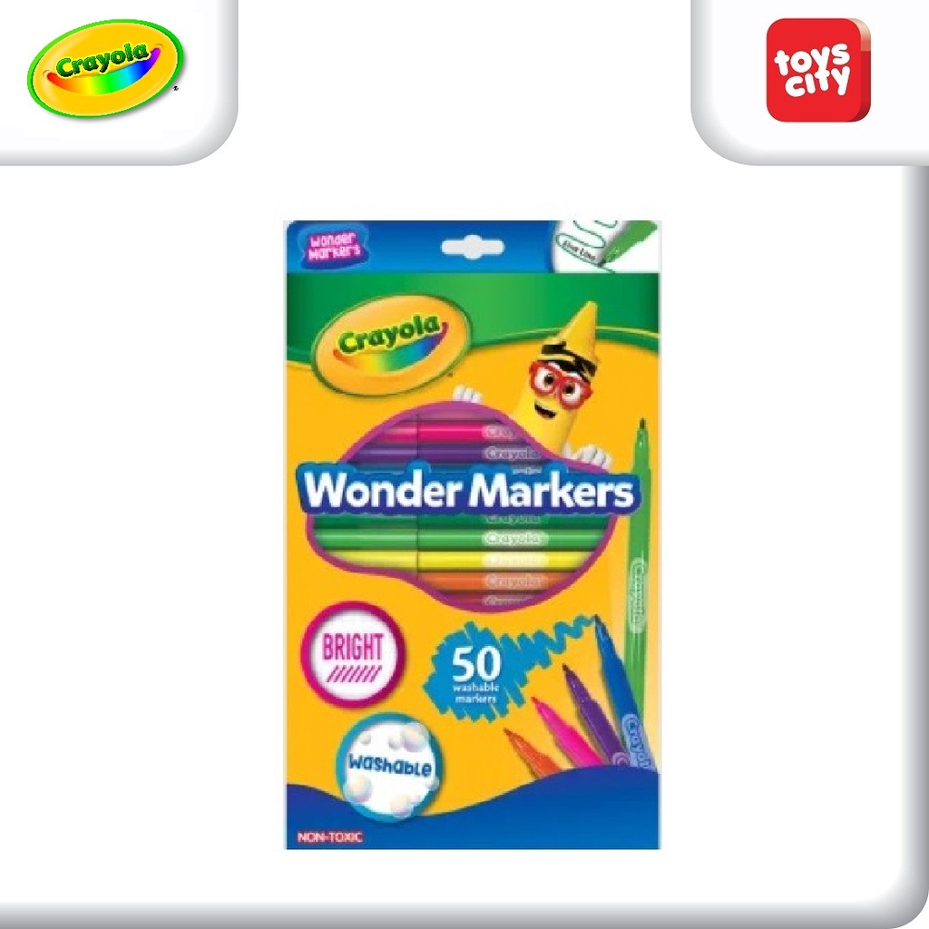

Crayola 50 Colors Wonder Markers Bright and Washable - Spidol Warna