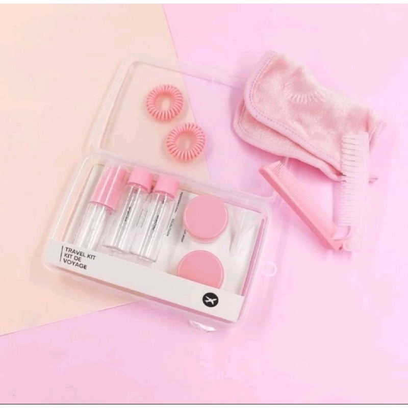 BOTOL TRAVEL SET HANDUK PINK COLOUR - TRAVEL BOTTLE SET