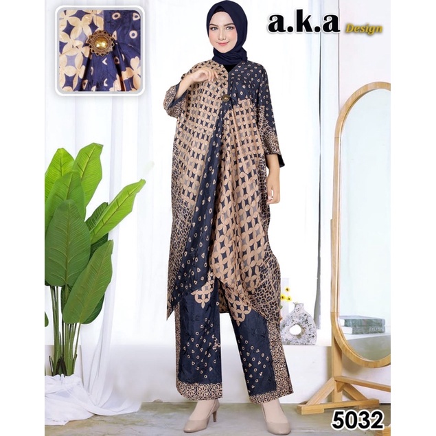 One Set Kaftan Batik Semi Sutra 5032