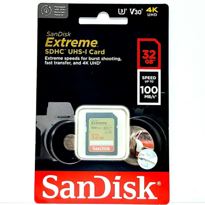 SANDISK SD CARD EXTREME 32GB 100 MB/S - SDCARD EXTREME 32 GB 100 MBPS