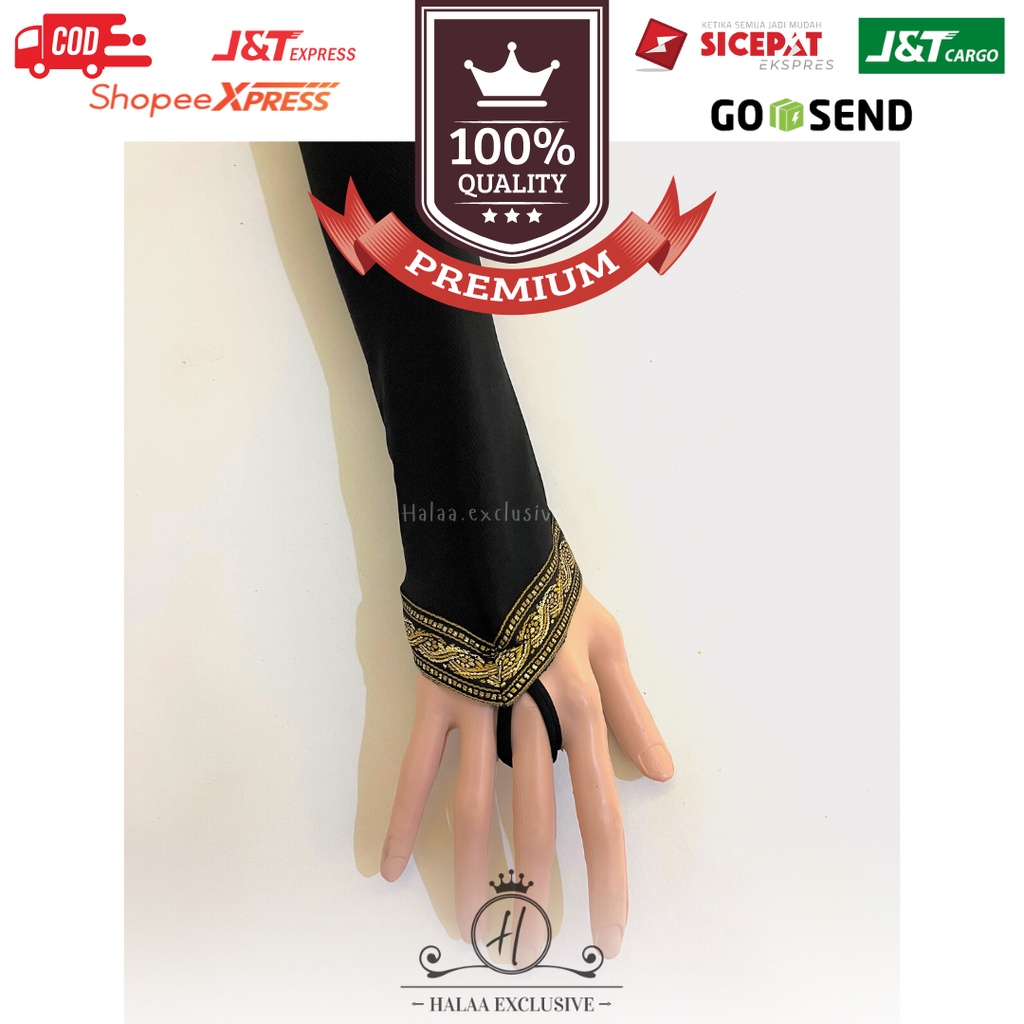 Manset Handsock Cincin Stripe Motif Gold by Halaa Exclusive