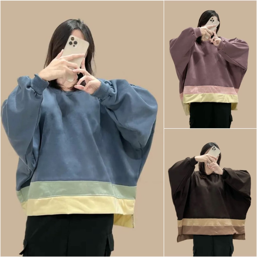 Sweater XXXL Three Colour Oversize BIgsize Wanita | sweater Oblong Wanita Jumbo Korean Style Kekinian