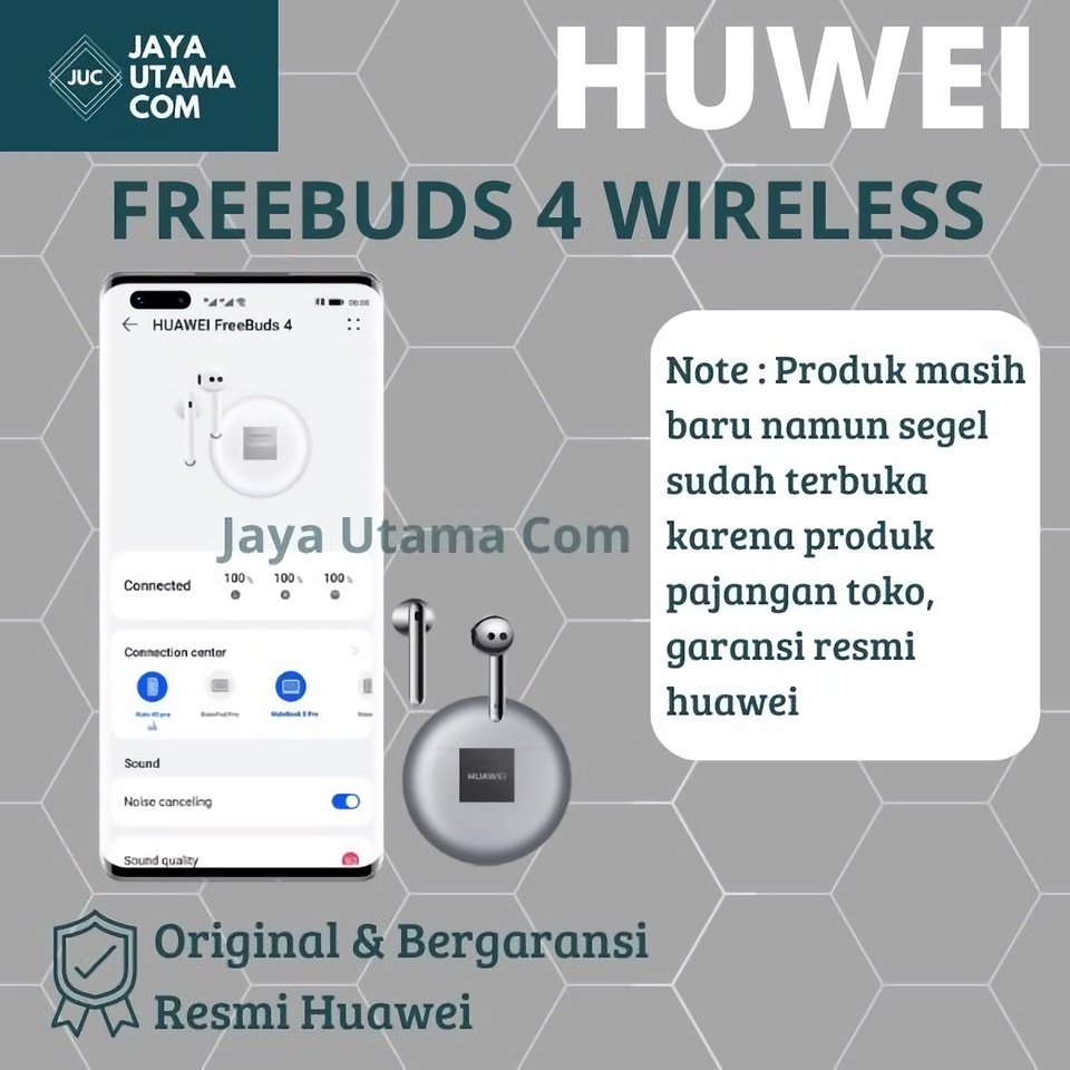HUAWEI FreeBuds 4 Earphones | Open-fit Active Noise Cancellation 2.0 | High Resolution
