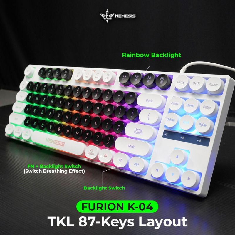 Keyboard Gaming NYK Nemesis Furion K-04 Tkl rainbow