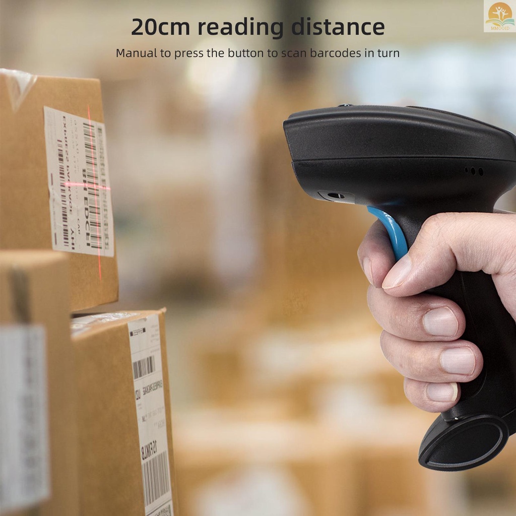 [MMOI] 1d/2d Barcode Scanner Handheld USB Wired Bar Code Reader Pemicu Manual/Pemicu Otomatis Pemindaian Mendukung Kode Kertas Kompatibel Dengan Windows Android Mac Untuk Supermarket Retai
