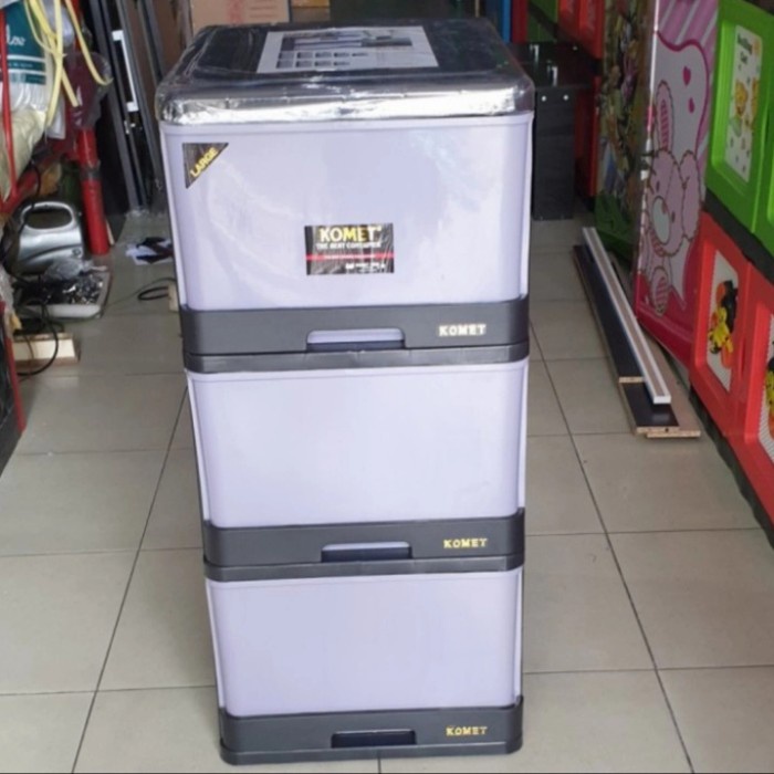 Laci Lemari Laci Container Plastik 3 Susun Medium Komet Star