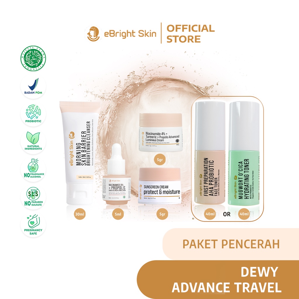 eBright Skin Paket Pencerah - Dewy Advance Travel