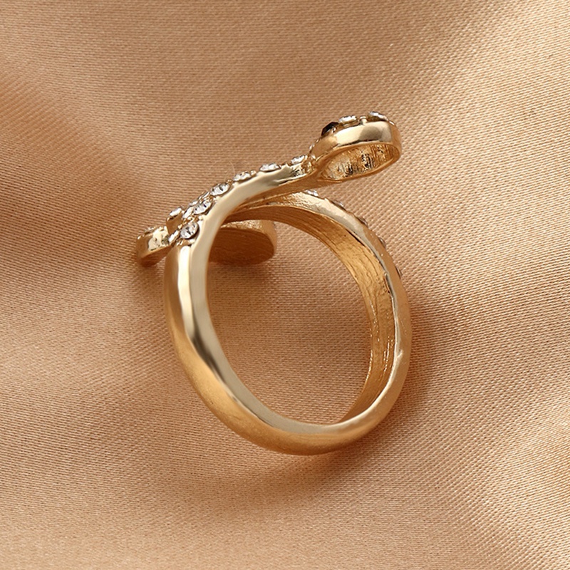 Fashion Ular Multilayer Cincin Untuk Wanita Emas Tembaga Zirkon Punk Rock Adjustable Ring Vintage Perhiasan Hewan Grosir Hadiah