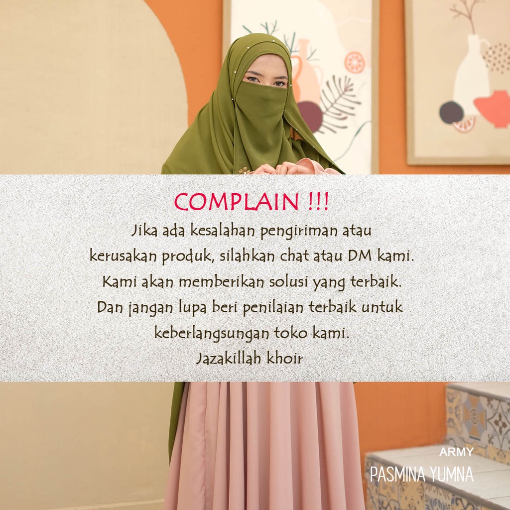 Jilbab Pasmina Instan Ceruty Babydoll Yumna by Alfajar Free Cadar