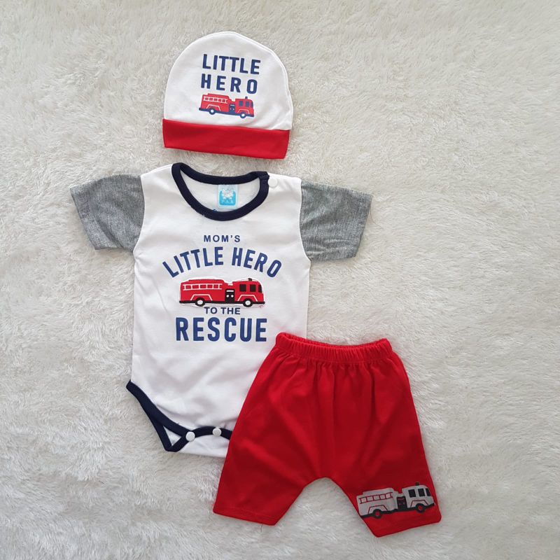 Baju Bayi Cowok little Hero set Rp