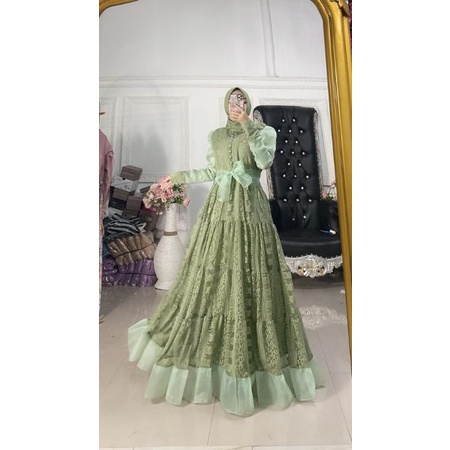 GAMIS SYAKIRA BROKAT SALURA KELILING BY ELZISHA