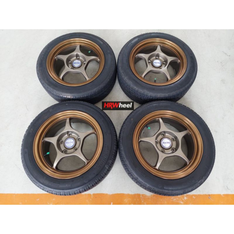 Velg Bekas Replika Enkei Tulang Ring 15 Pcd 5x114,3 + Ban  Achilles 185 60 R15
