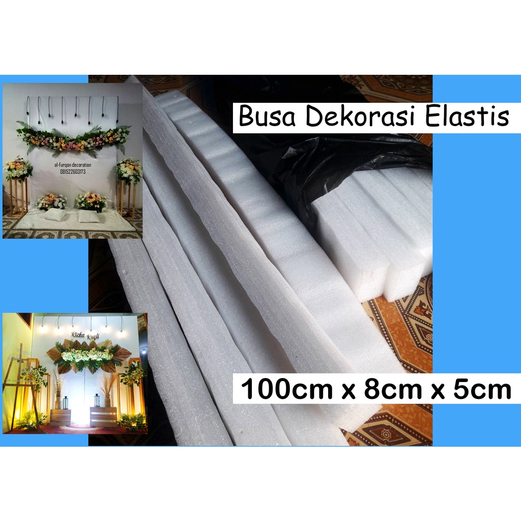 Busa Kotak Elastis 1 Meter Putih / busa bunga / backdrop / dekorasi pelaminan