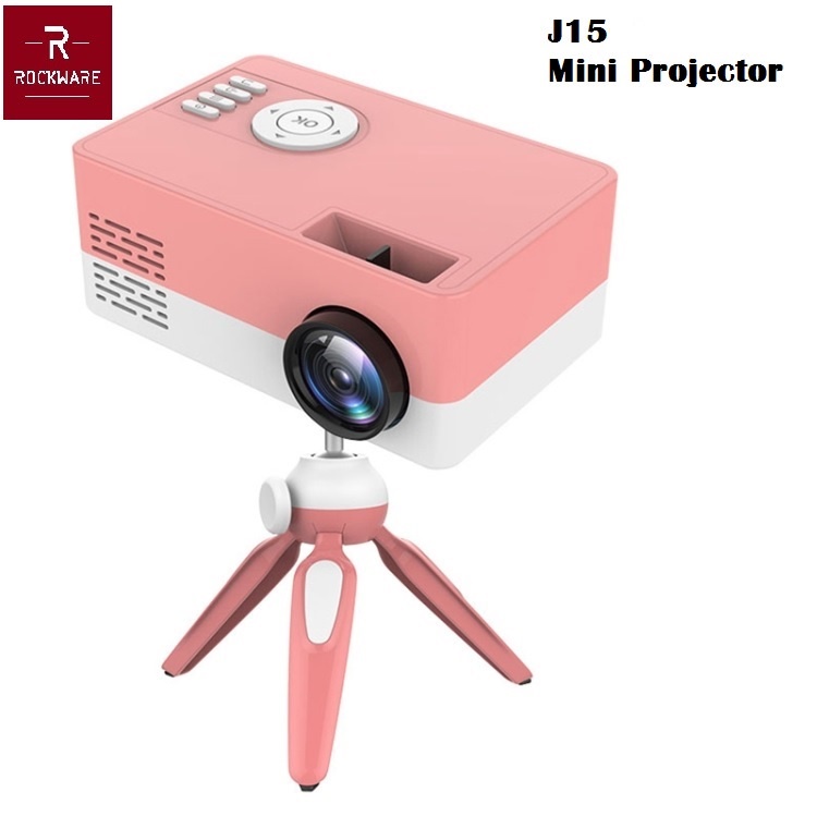 AKN888 - ROCKWARE J15 BASIC Version - Mini Projector 50 ANSI Lumens FREE TRIPOD