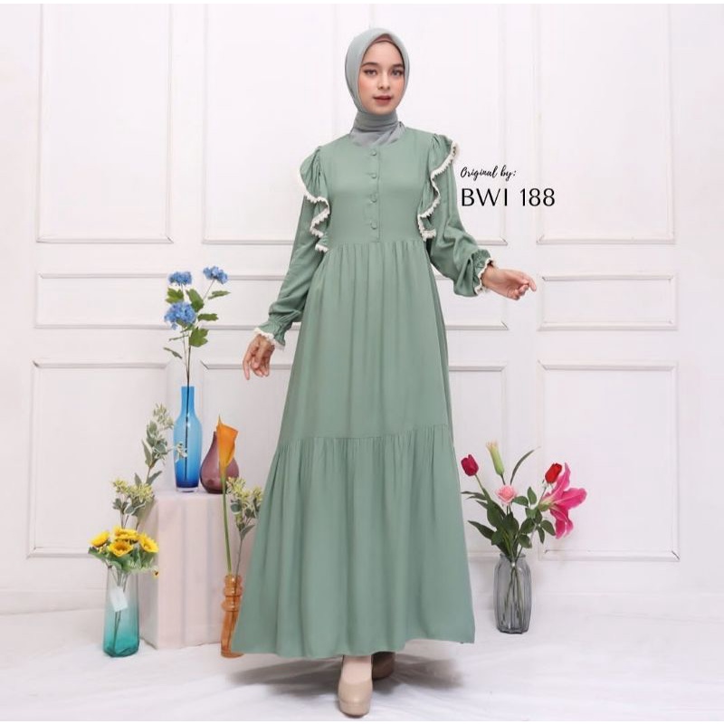 GAMIS CRINGKEL PREMIUM/GAMIS KRINGKEL RENDA LENGAN/GAMIS JUMBO/GAMIS MIDI RENDA SALVINA/AHMED.STORE