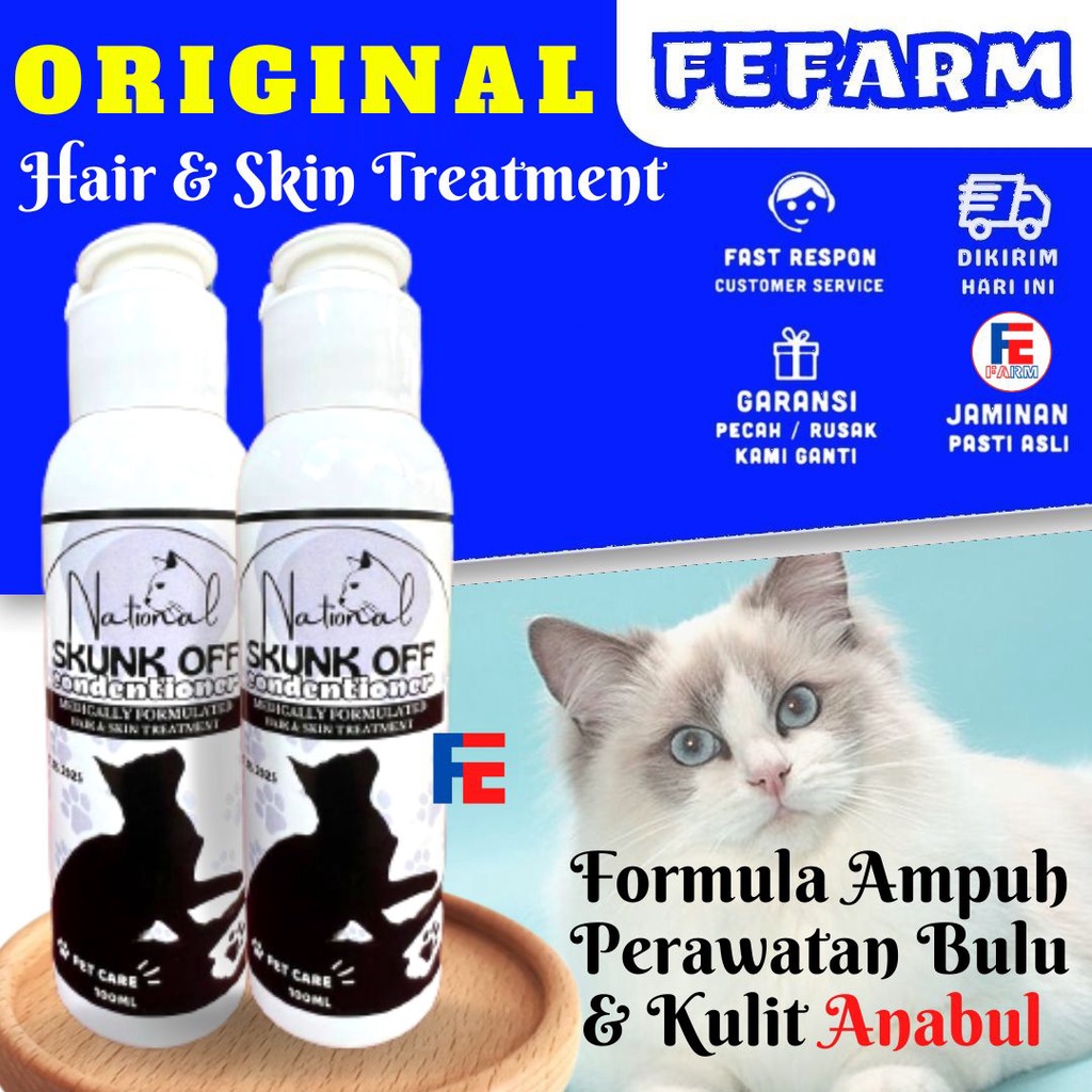 Condentioner Kucing Conditioner Cat Kitten Skunk Off Shampoo Sabun Sampo Bulu Panjang Lebat Halus FEFARM