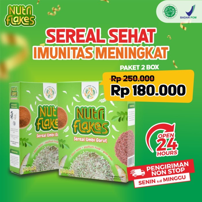 

[BISA COD] PAKET SEHAT 2 BOX NUTRIFLAKES - SOLUSI ATASI ASAM LAMBUNG DAN MAAG
