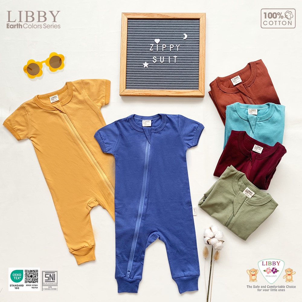 Libby Sleepsuit Zipper Cotton Earth colour