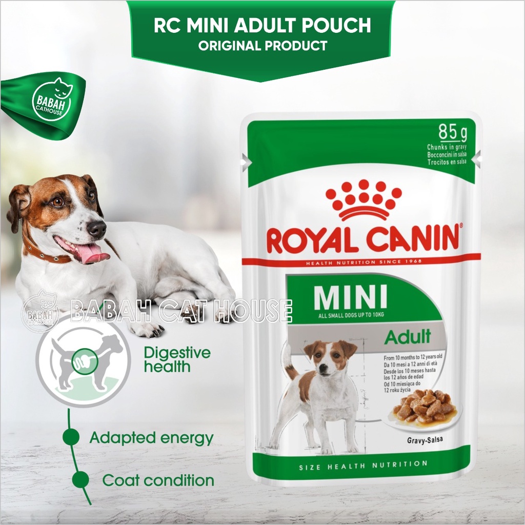 Royal Canin MINI ADULT POUCH 85gr Makanan Anjing RC Dewasa Wet Dog Food Gravy Murah Dogfood Pencerna