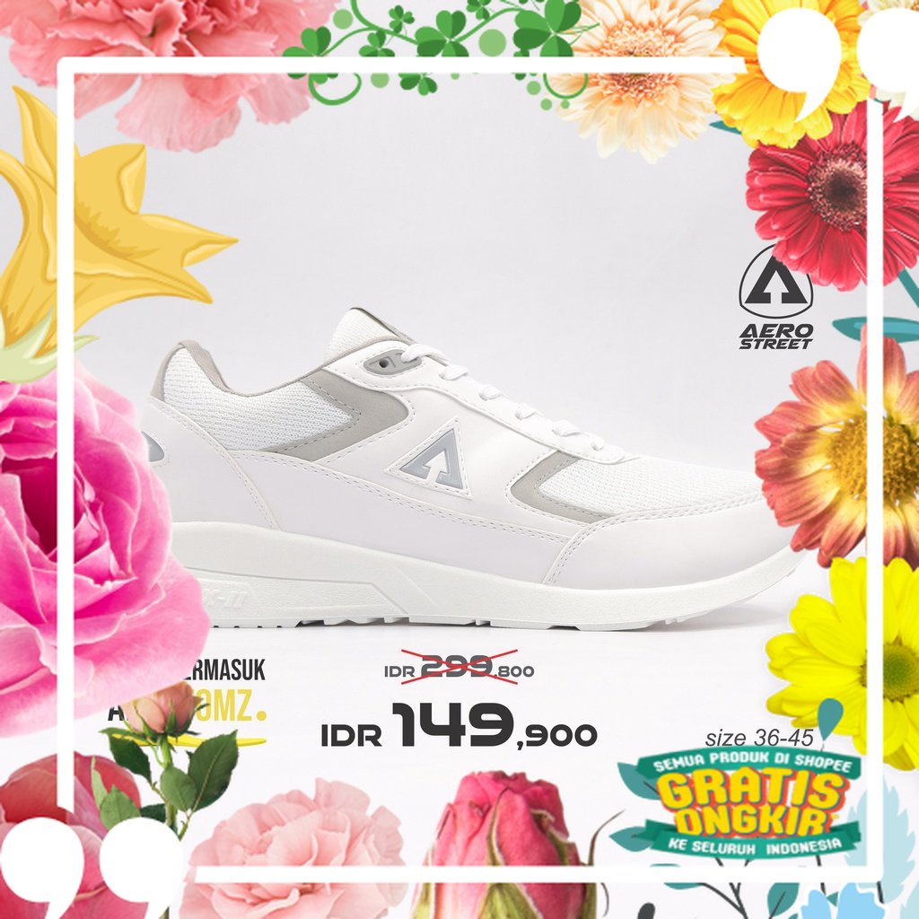 Aerostreet 36-45 Osaka Putih - Sepatu Sneakers Casual Pria Wanita Aero Street 21HH20 / cfd running y