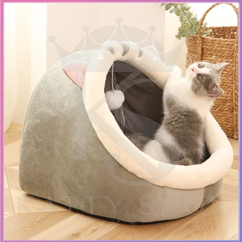 Menarik tempat tidur hewan peliharaan / kucing dan anjing / tempat tidur kucing dan anjing bisa dicuci dan rumah kucing / rumah semi tertutup kucing dan villa
