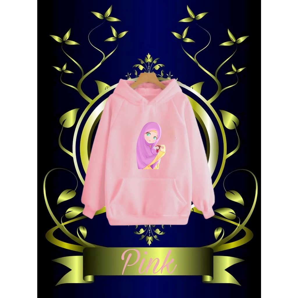 Hzl_outfit Sweater Hoodie Hijab Purple Anak Perempuan/ HOODIE ANAK PEREMPUAN SWEATER