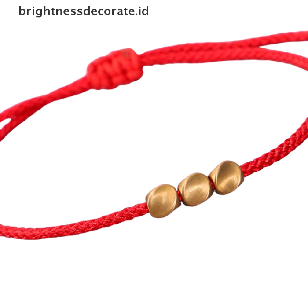 [Birth] Tibet Dikepang Knitg Tembaga Manik-Manik Tali Keberuntungan Gelang Bangle Perhiasan Pasangan [ID]