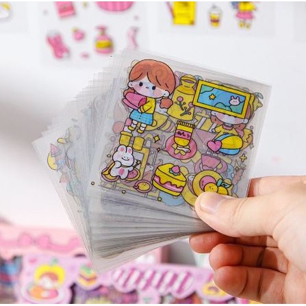 DEOSOFFICIAL -- STIKER MOMO MOTIF KARTUN KOREA ANTI AIR DAPAT BOX