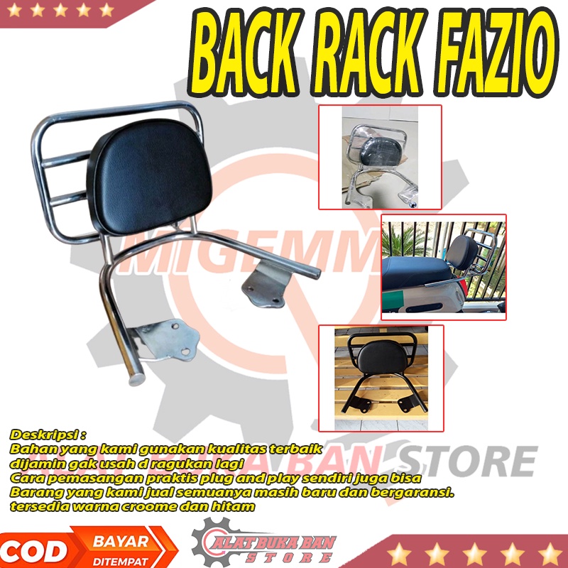 sandaran jok belakang yamaha fazzio 125 backrack fazio new