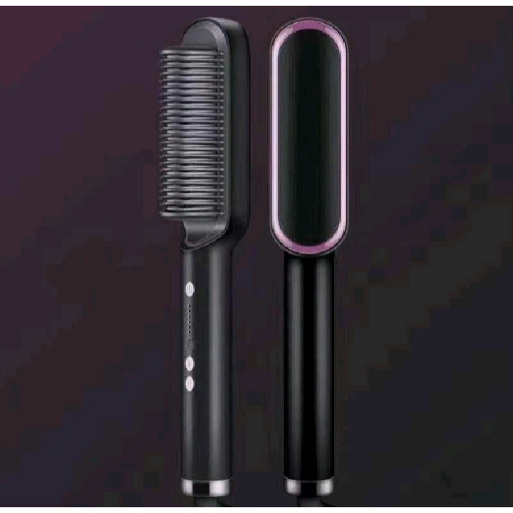 Catok Sisir Pelurus Rambut New Fast Hair Straightener Catok Sisir Curler 2 in 1