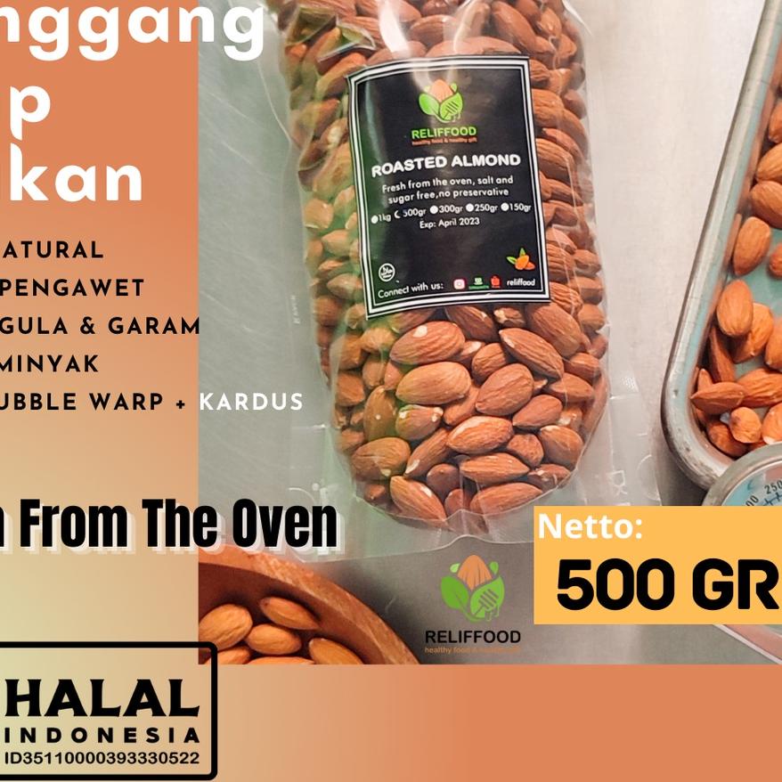 

Limited⭐✔️ROASTED ALMOND - KACANG ALMOND PANGGANG KUPAS 500 GRAM