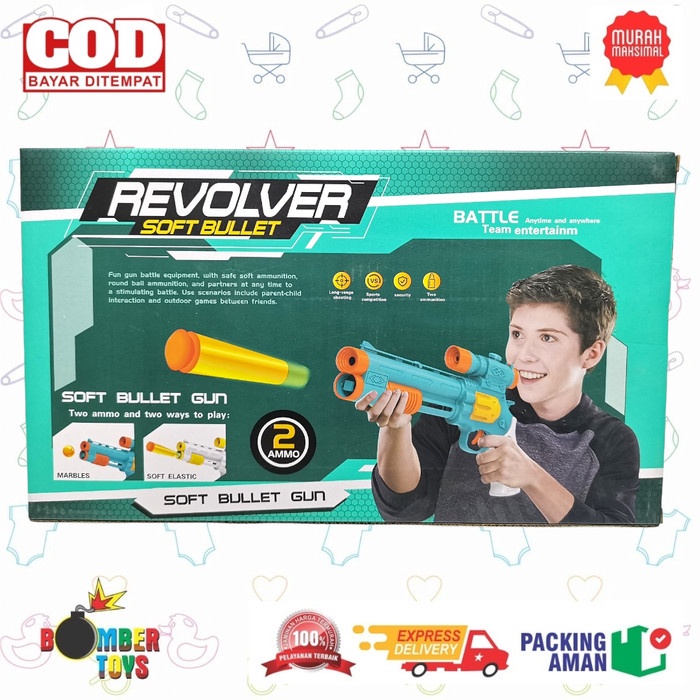 MAINAN ANAK TEMBAK TEMBAKAN SOFT BULLET GUN 2 in 1 KADO TERBAIK BOY