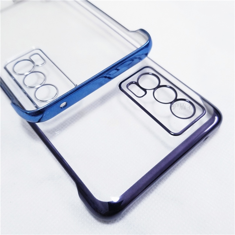 Casing Transparan Casing Transparan Pinggiran Electroplated Untuk VIVO X60 X80 Pro X50 X70 Pro+VIVO Iqoo8 9 Pro 7 Shock proof Case