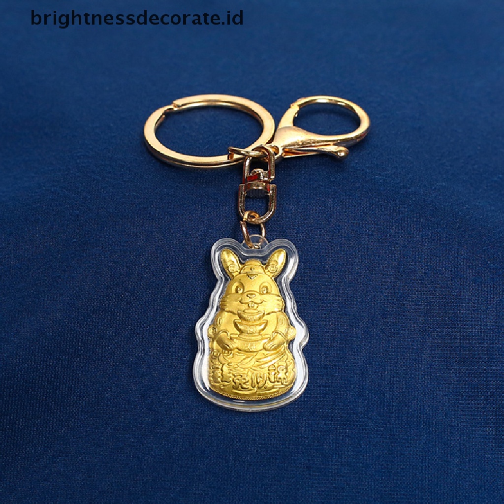 [Birth] 1pc 2023tahun Kelinci Gantungan Kunci Logam Menguntungkan Rabbit Key Pendant [ID]