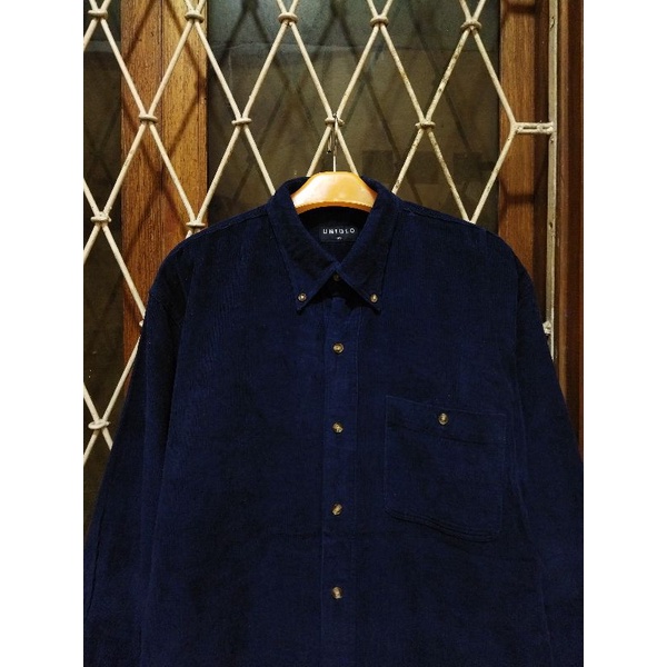 kemeja corduroy polos uniqlo second original XL kemeja kasual pria murah terlaris