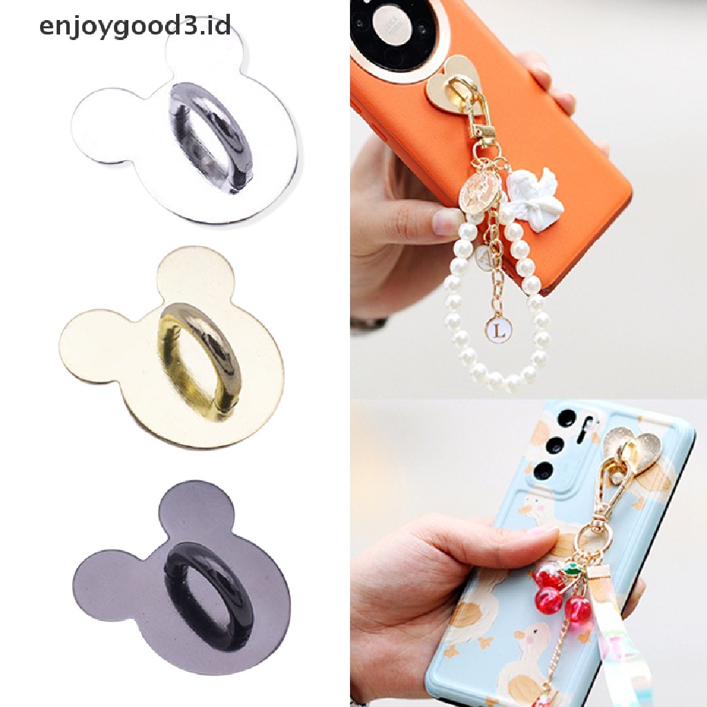 [Rready Stock] Kawaii Perekat Logam Beruang Ponsel Pesona Pemegang Ponsel Case Jari Cincin Stand Hooks Gesper Ch Clasp Aksesoris (ID)