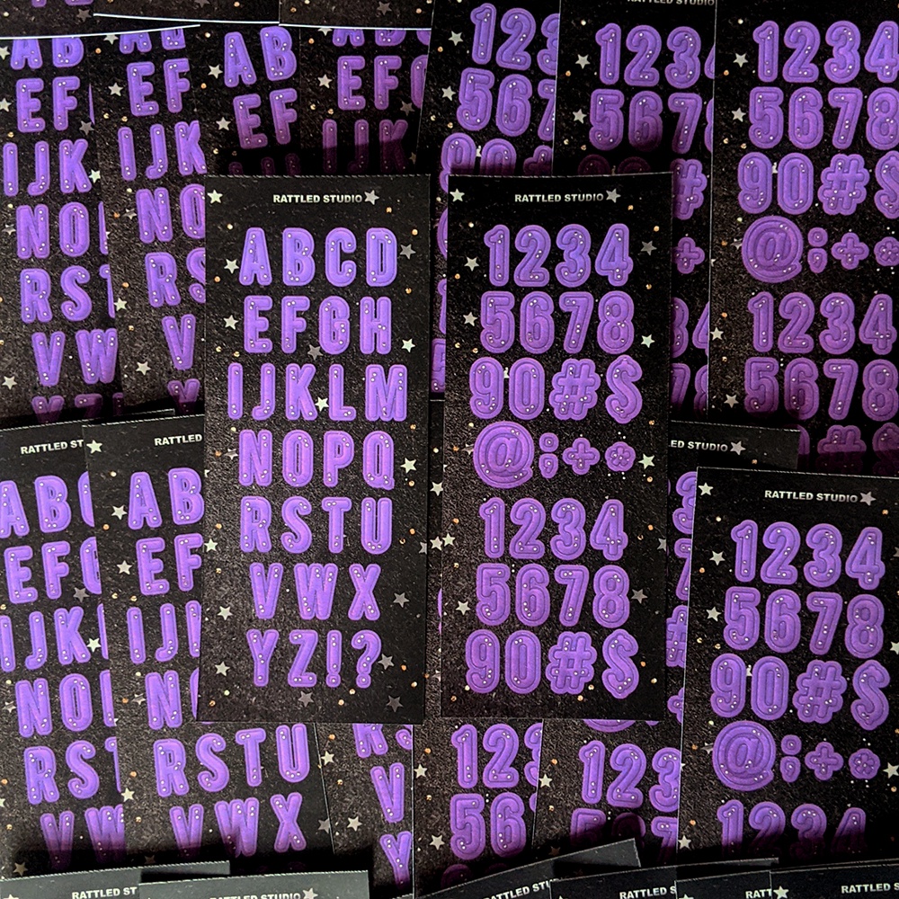 

FELT PURPLE ALPHABET & NUMBER STICKER ☆ by RATTLED STUDIO - Flannel Fabric Style Alphabet Number Patch DECO STICKER - STIKER HURUF KPOP PHOTOCARD DECORATION / JOURNALING / JURNAL