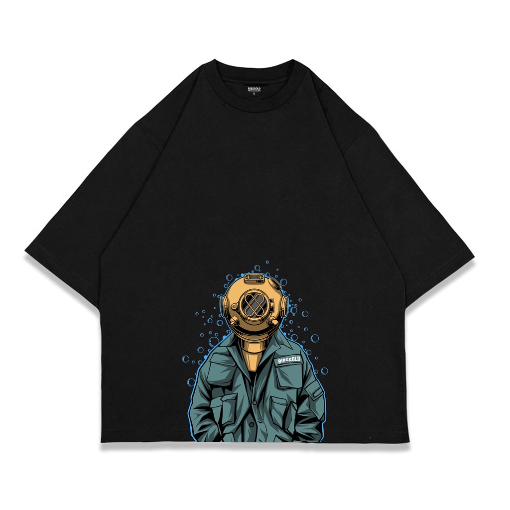 Ribsgold Kaos Oversize Graphic Pria - Diver