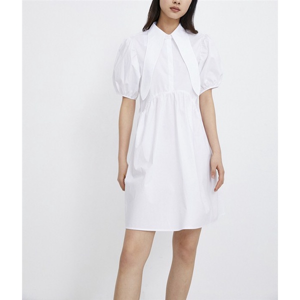 Mini Dress Korea Style Polos Putih Import