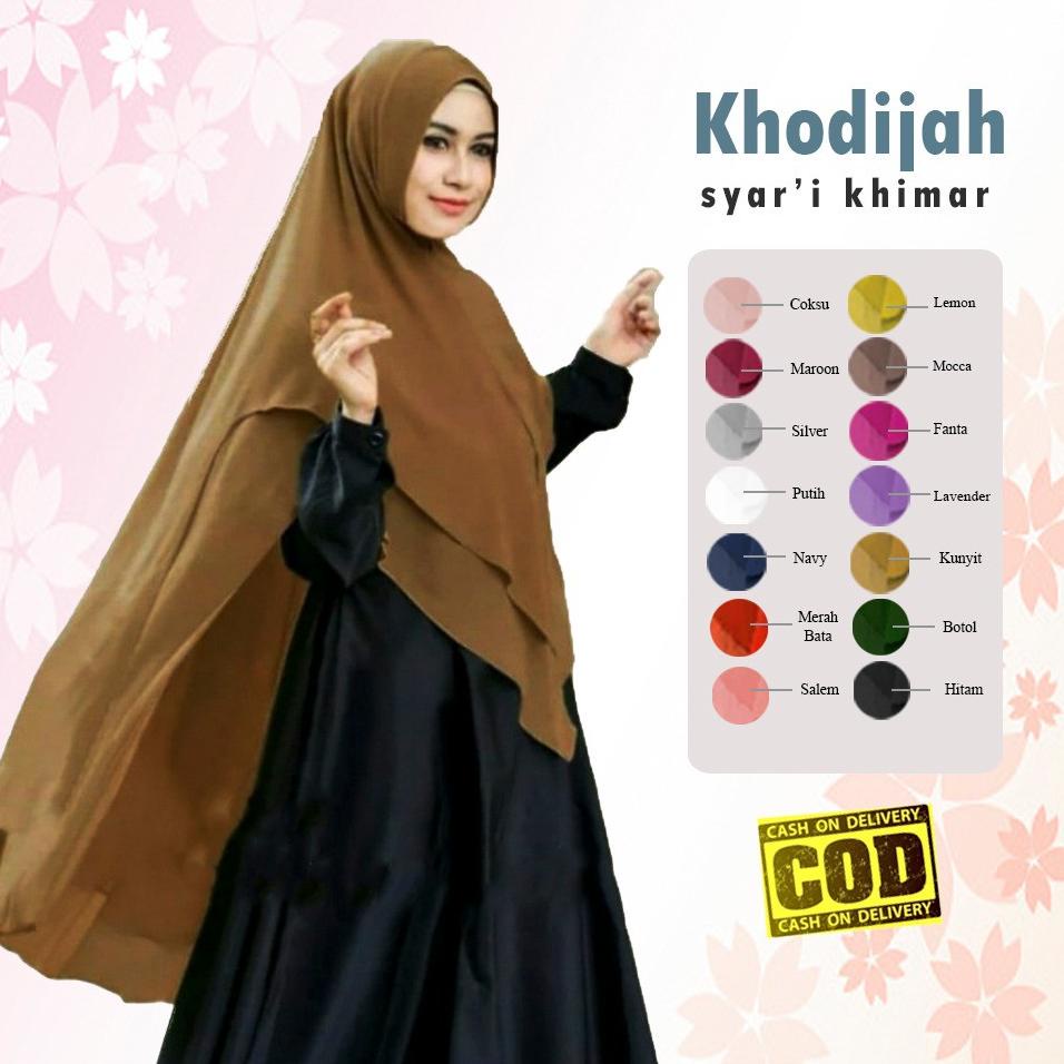 Sale Jilbab Hijab Khimar Khadijah Syari Pad Busa