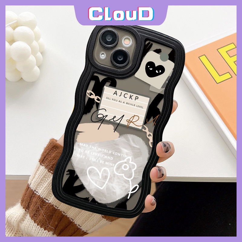 Realme C15 C20 C11 C30 C21Y C33 C25Y C17 C35 C3 C25s C12 Realme 5i 8i 10 7i 8Pro C25 5 9Pro+9i 8 C20A 6i 7 9 Trendy Brand Comme des Garcons Graffiti Love Hati Wavy Edge Soft Case