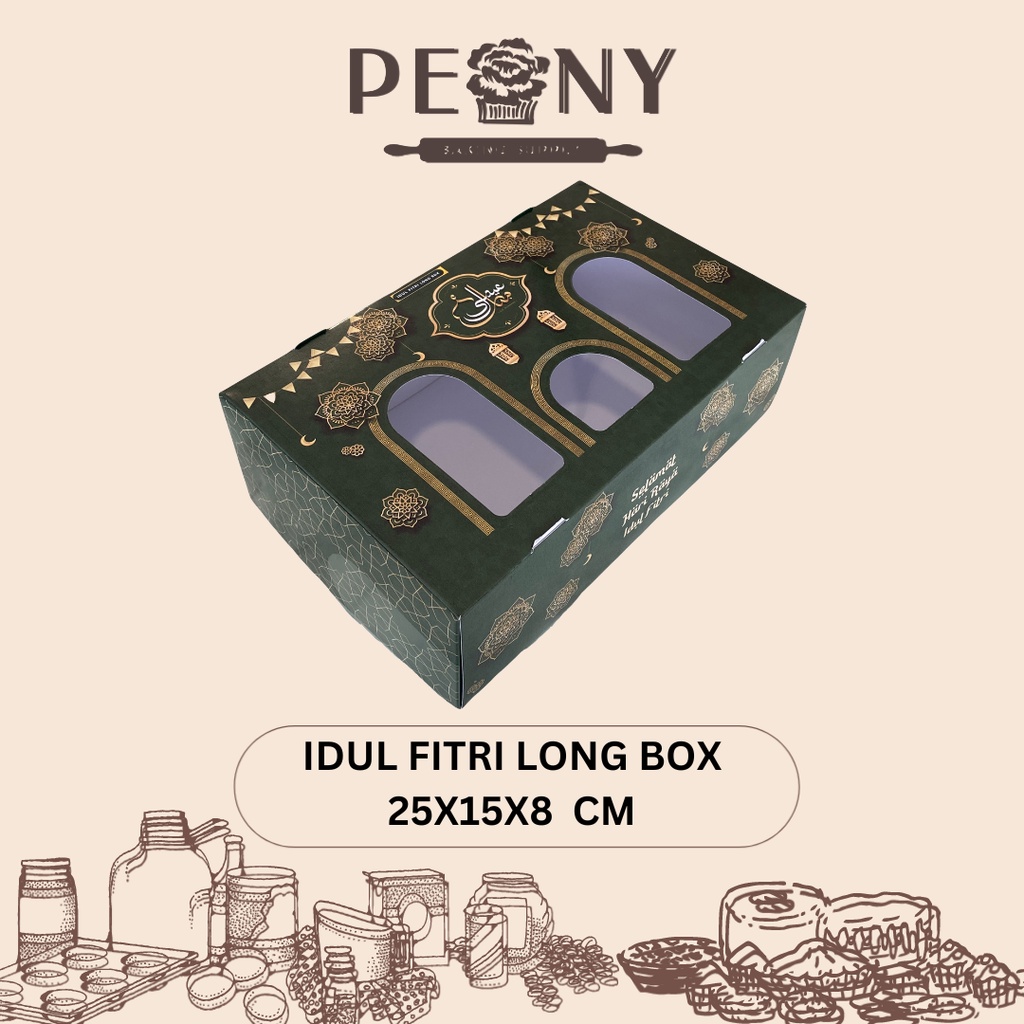 PAPASO PACKAGING IDUL FITRI LONG KOTAK BOX UKURAN 25X15X8 CM