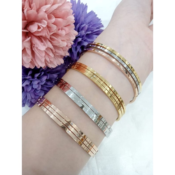 gelang bangle titanium fashion bulat 1set=3pcs