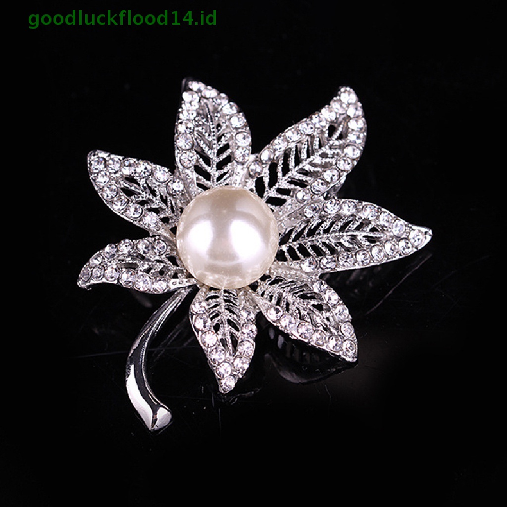 [GOOGFOUR] Bros Bunga Maple Leaf Pearl Brooch Pin Untuk Wanita Buket Sweater Syal Pakaian Korsase Perhiasan Hadiah [TOP]